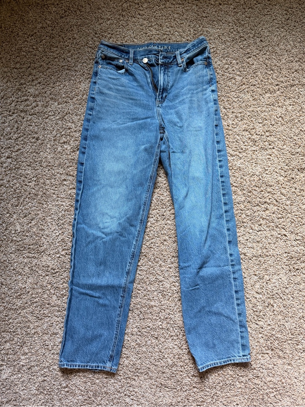 American Eagle Outfitters Straight Leg Jeans - Light Blue Wash
